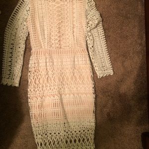 Misguided white midi dress